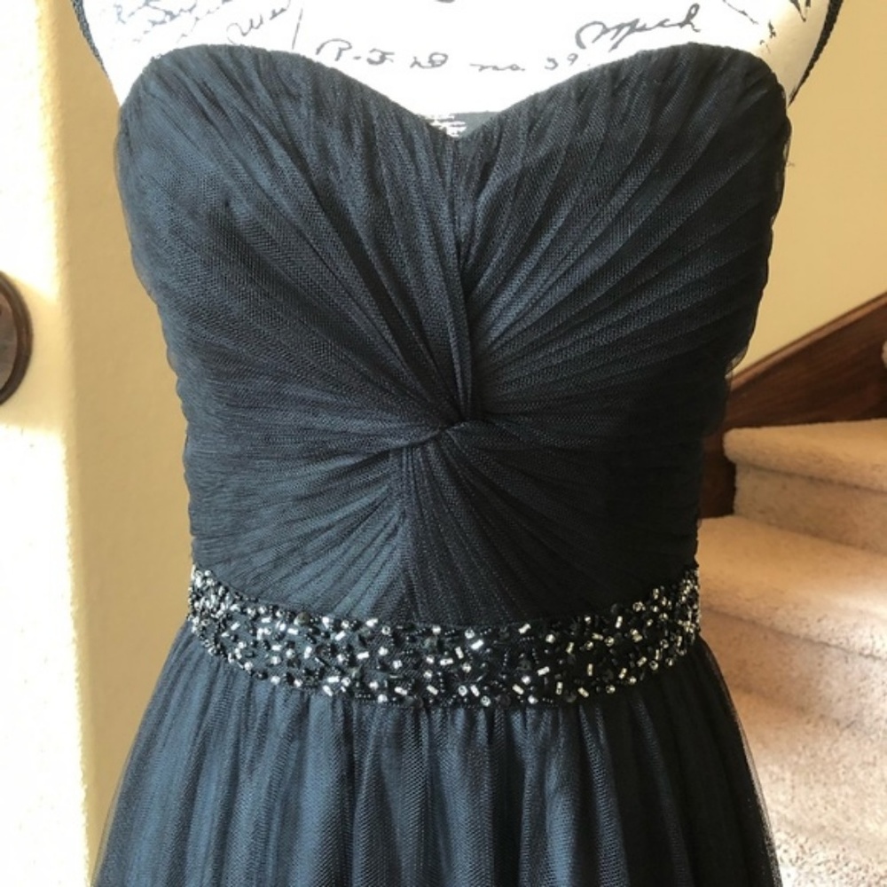 Belsoie Black Tulle Ball Gown Formal Dress NWT 12